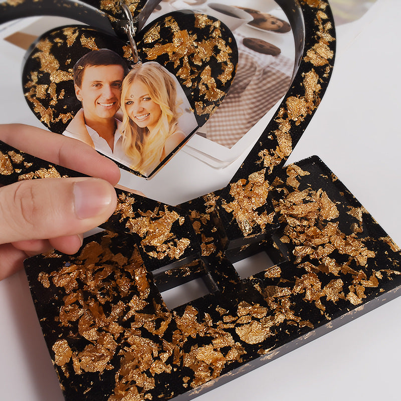 ✨ DIY Crystal Photo Frame Mold — Heart-Shaped Resin Frame for Custom Love Photos