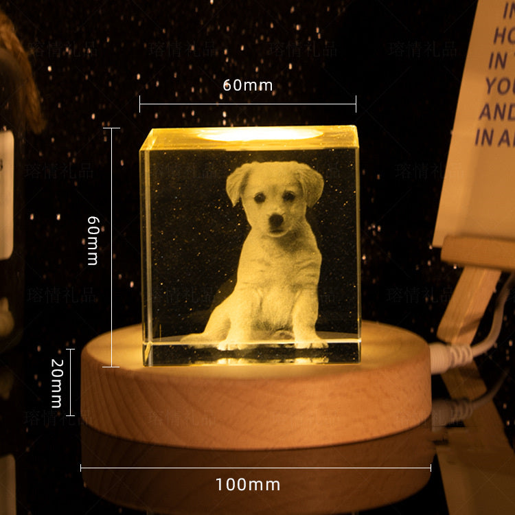 ✨ Personalized Crystal Photo Ornament — Custom Laser Engraved Desktop Display