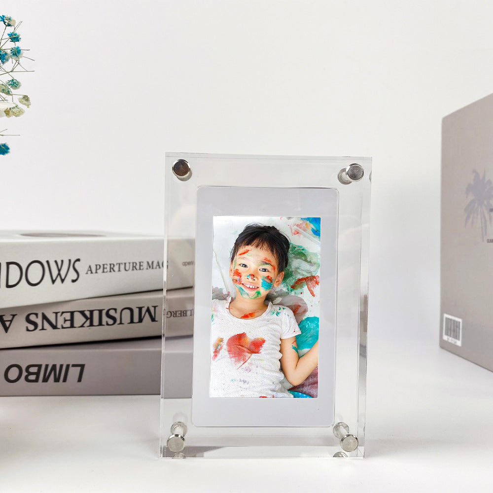 ✨ Transparent Acrylic Digital Photo Frame — Video & Slideshow Display