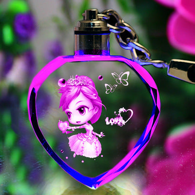 ✨ Personalized Crystal Photo Keychain with LED Light Custom Engraved Gift for Loved Ones