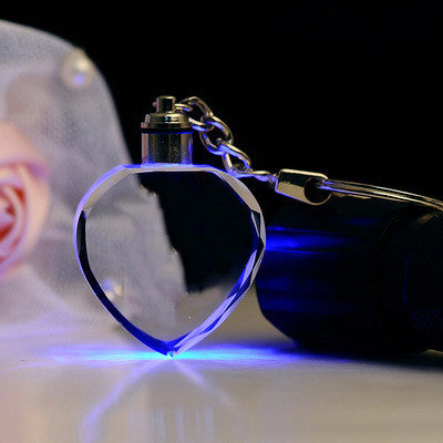 ✨ Personalized Crystal Photo Keychain with LED Light Custom Engraved Gift for Loved Ones