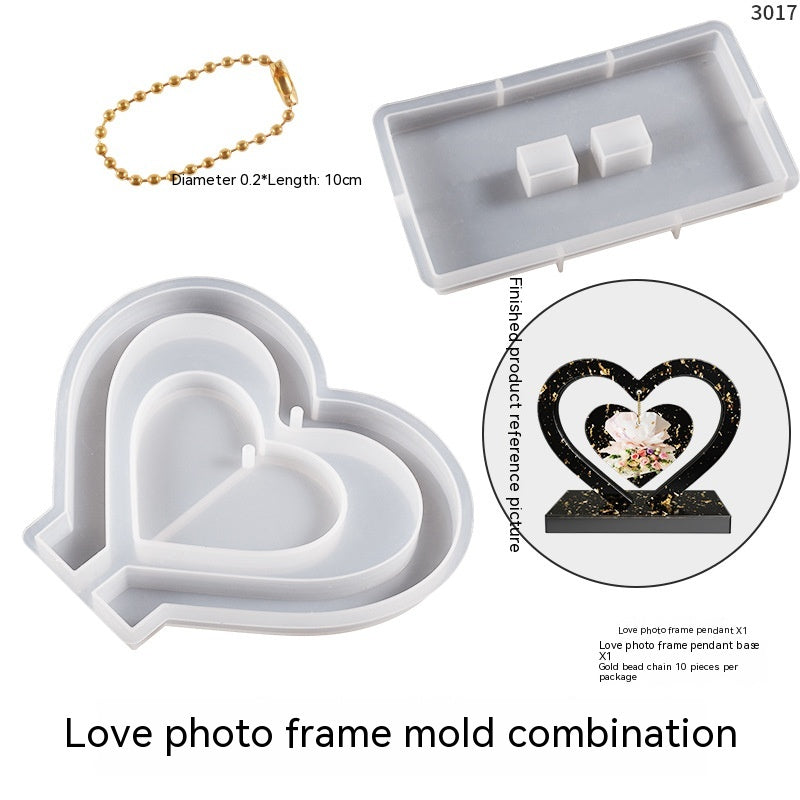✨ DIY Crystal Photo Frame Mold — Heart-Shaped Resin Frame for Custom Love Photos