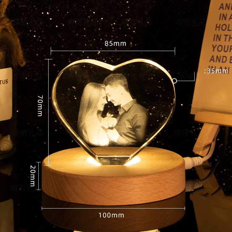 ✨ Personalized Crystal Photo Ornament — Custom Laser Engraved Desktop Display