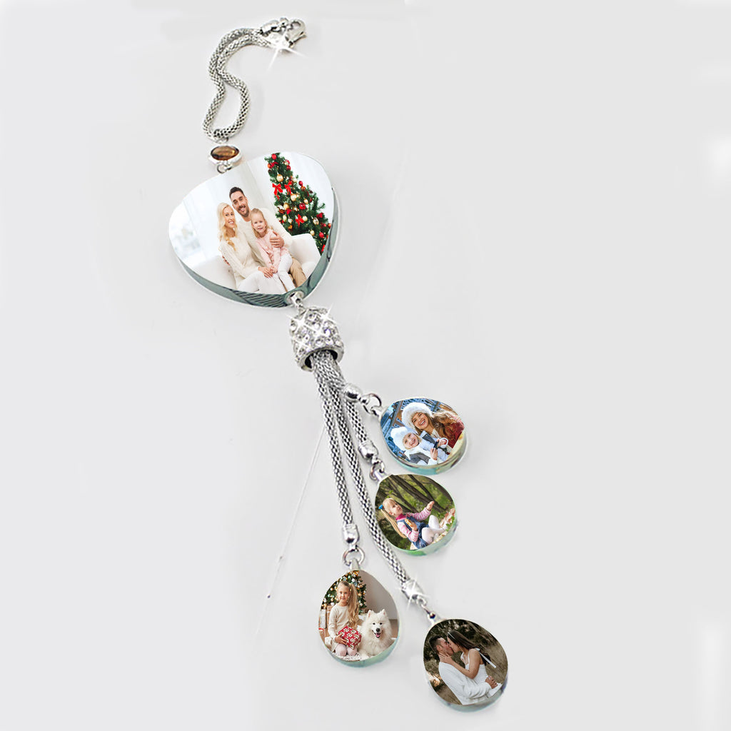 ✨ Personalized Crystal Car Pendant — Custom Photo Rearview Mirror Charm