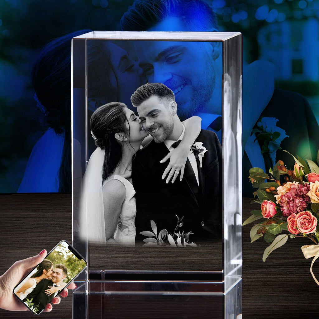 ✨ Personalized Airplane Crystal — Custom Laser-Engraved Photo Display