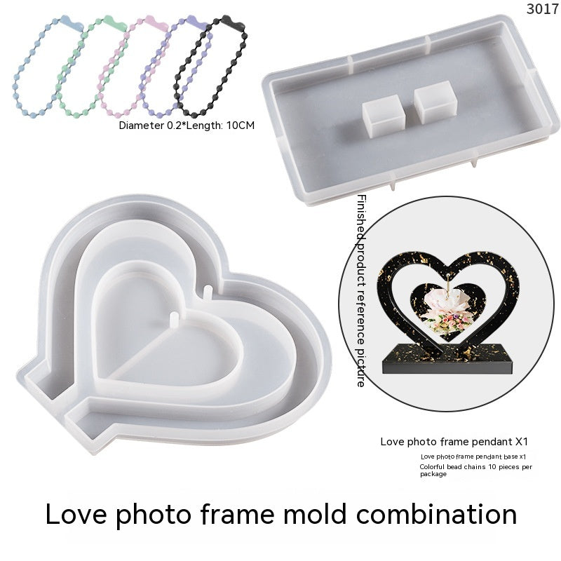 ✨ DIY Crystal Photo Frame Mold — Heart-Shaped Resin Frame for Custom Love Photos