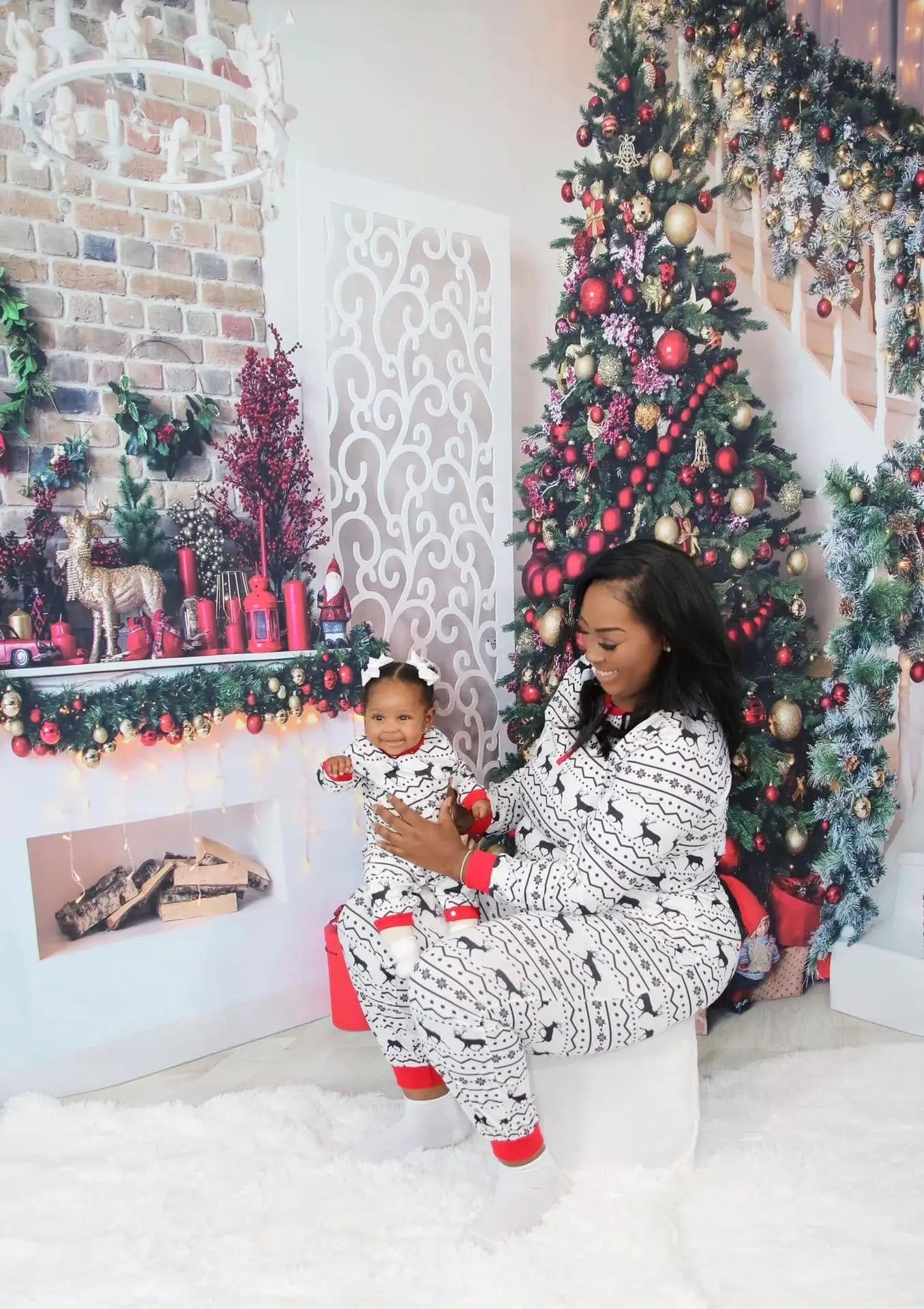 ✨ 2025 Family Matching Christmas Pajamas — Adult & Kids 2-Piece Holiday Sleepwear Set