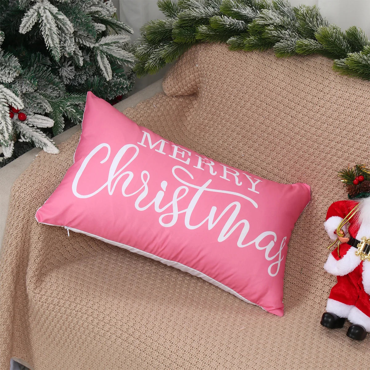 ✨ Christmas Lumbar Pillow Covers — Festive Santa & Holiday Designs for Home Décor