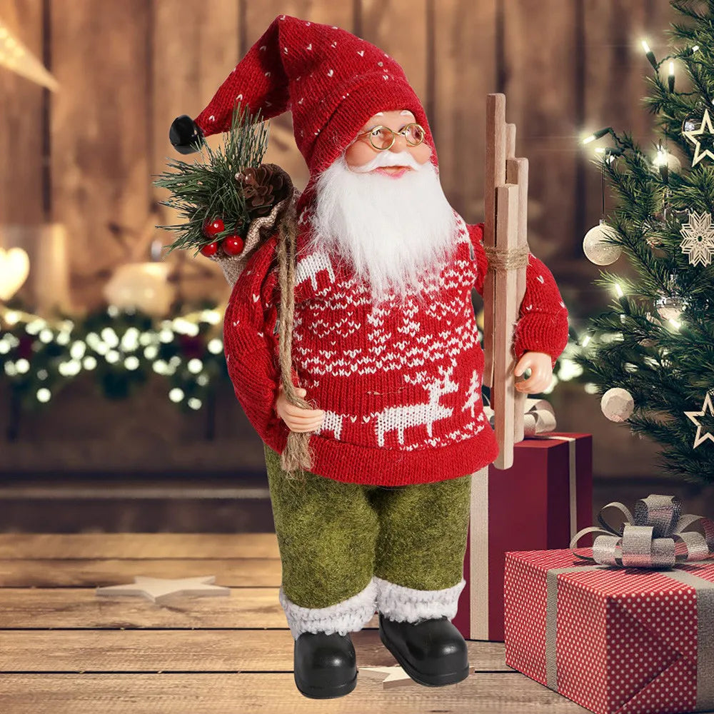 ✨ 12-Inch Standing Santa Claus Decoration — Christmas Home Ornament