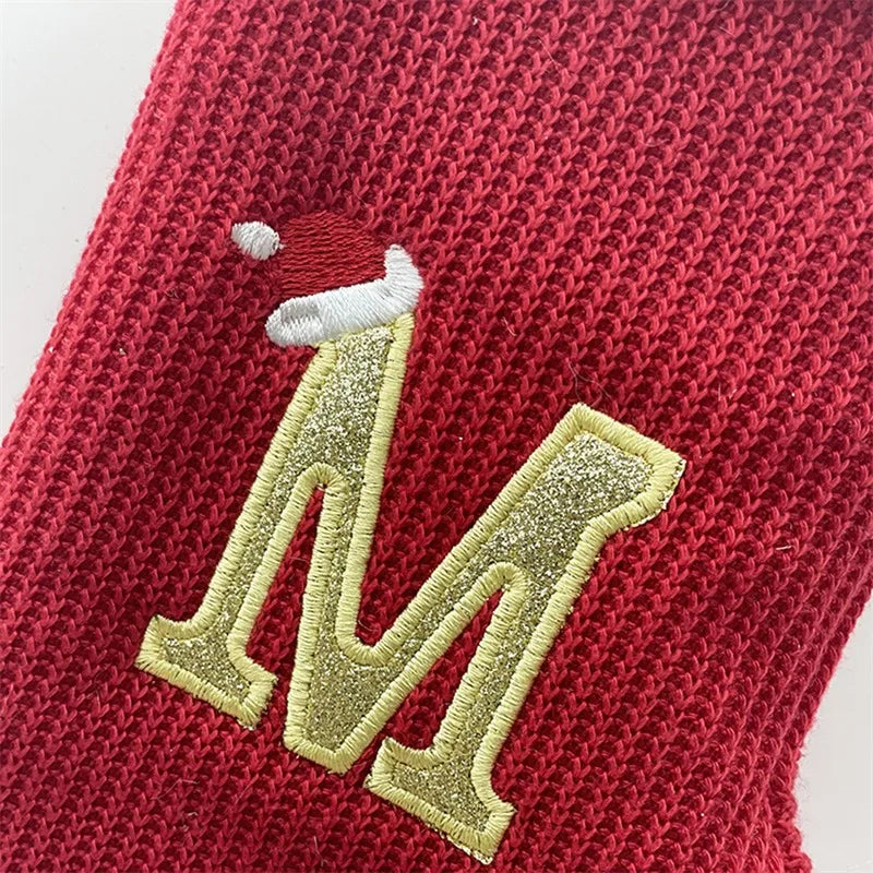 ✨ Personalized Christmas Alphabet Knitted Stockings