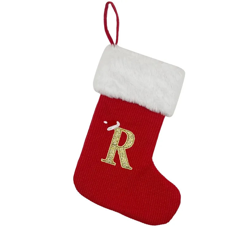 ✨ Personalized Christmas Alphabet Knitted Stockings