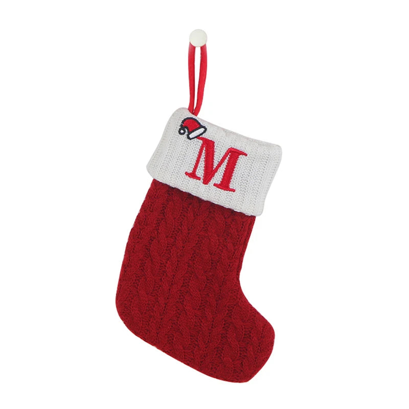 ✨ Personalized Christmas Alphabet Knitted Stockings