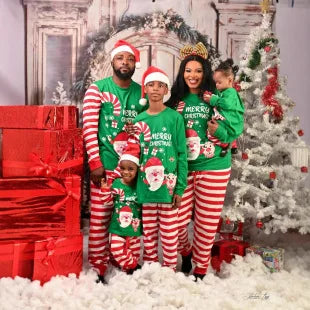 Cotton Mother Kids Family Matching Christmas Pajama Sets Letter Print Parent-child Brother Sister Look Sleepwear Couple Pyjamas