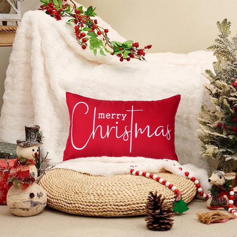 ✨ Christmas Lumbar Pillow Covers — Festive Santa & Holiday Designs for Home Décor