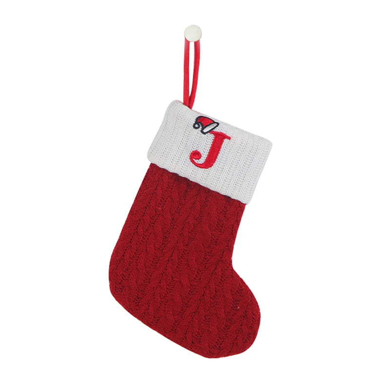 ✨ Personalized Christmas Alphabet Knitted Stockings