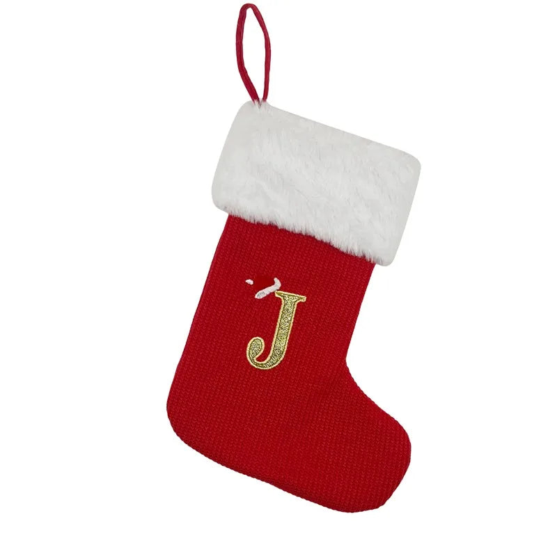 ✨ Personalized Christmas Alphabet Knitted Stockings