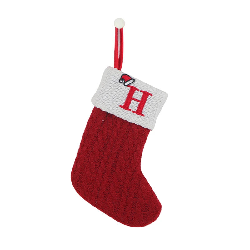 ✨ Personalized Christmas Alphabet Knitted Stockings