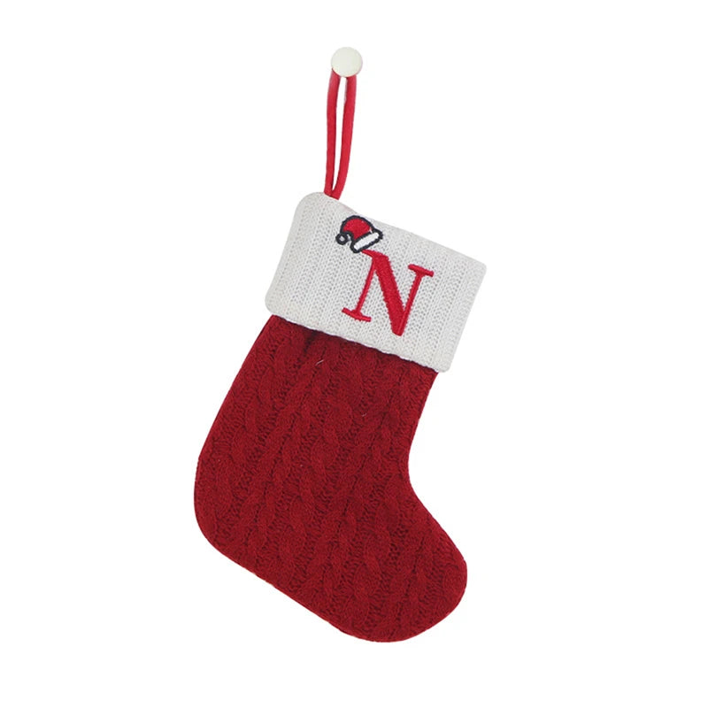 ✨ Personalized Christmas Alphabet Knitted Stockings