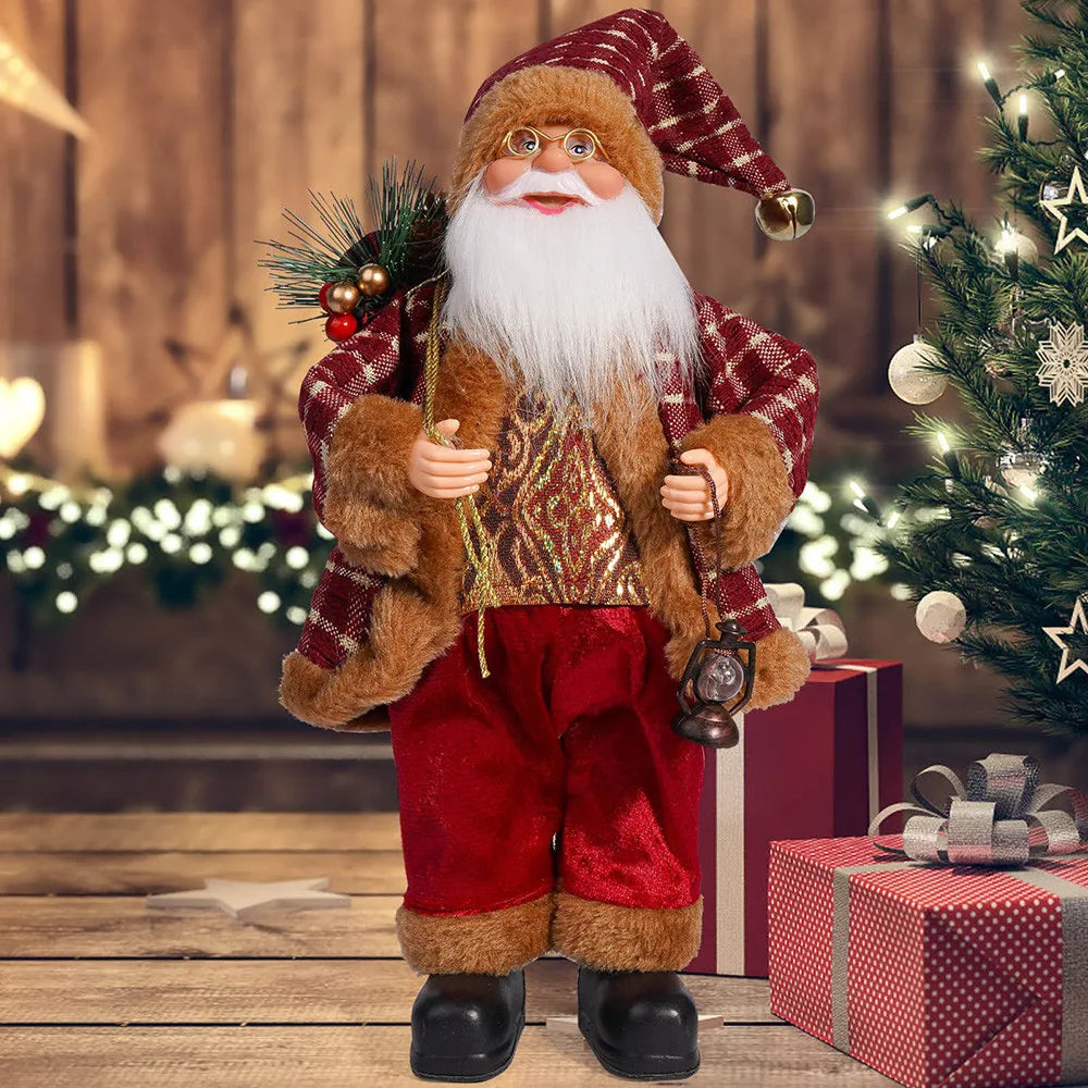 ✨ 12-Inch Standing Santa Claus Decoration — Christmas Home Ornament