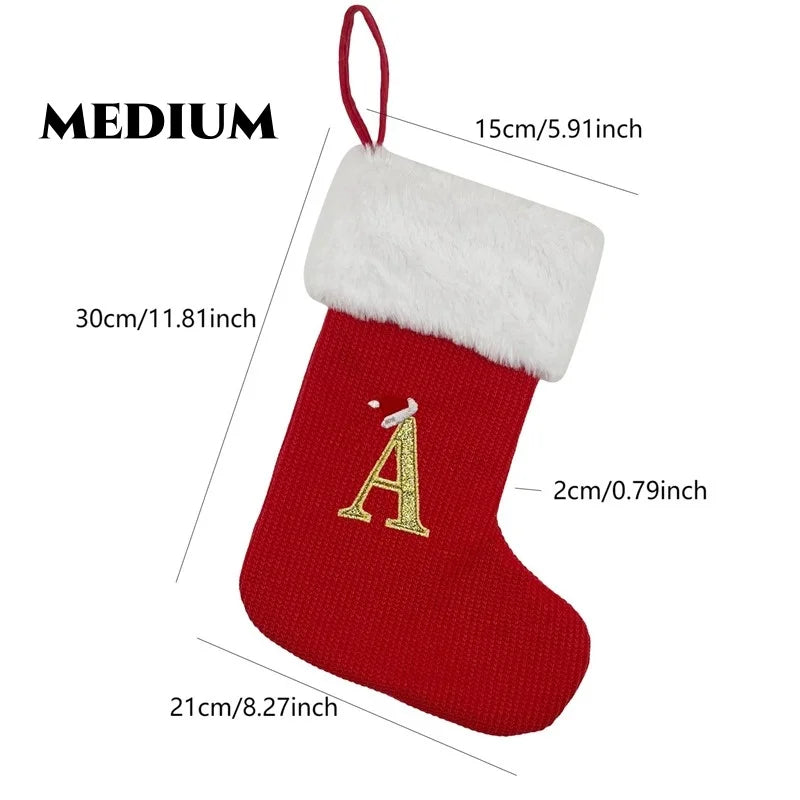 ✨ Personalized Christmas Alphabet Knitted Stockings
