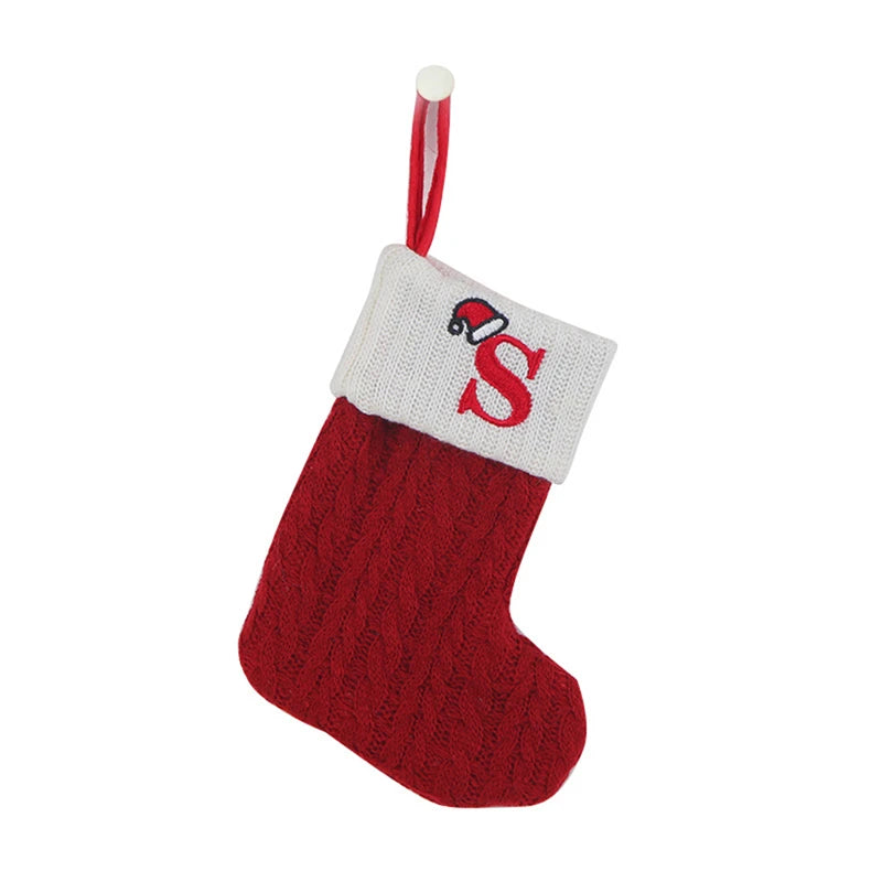 ✨ Personalized Christmas Alphabet Knitted Stockings