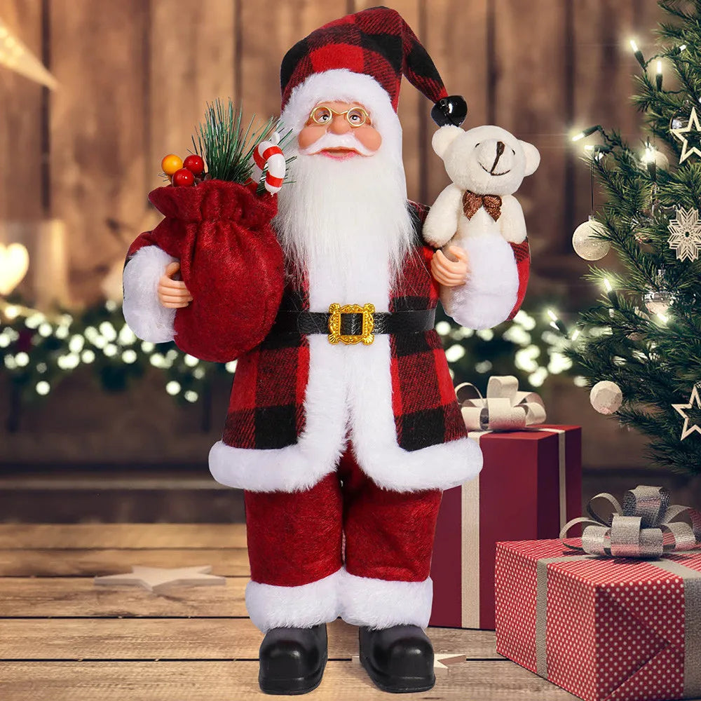 ✨ 12-Inch Standing Santa Claus Decoration — Christmas Home Ornament