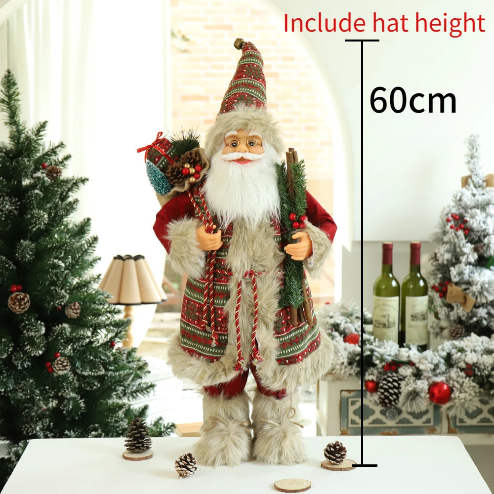 ✨ 60cm Santa Claus Plush Doll — Christmas Home Decoration & Tree Ornament