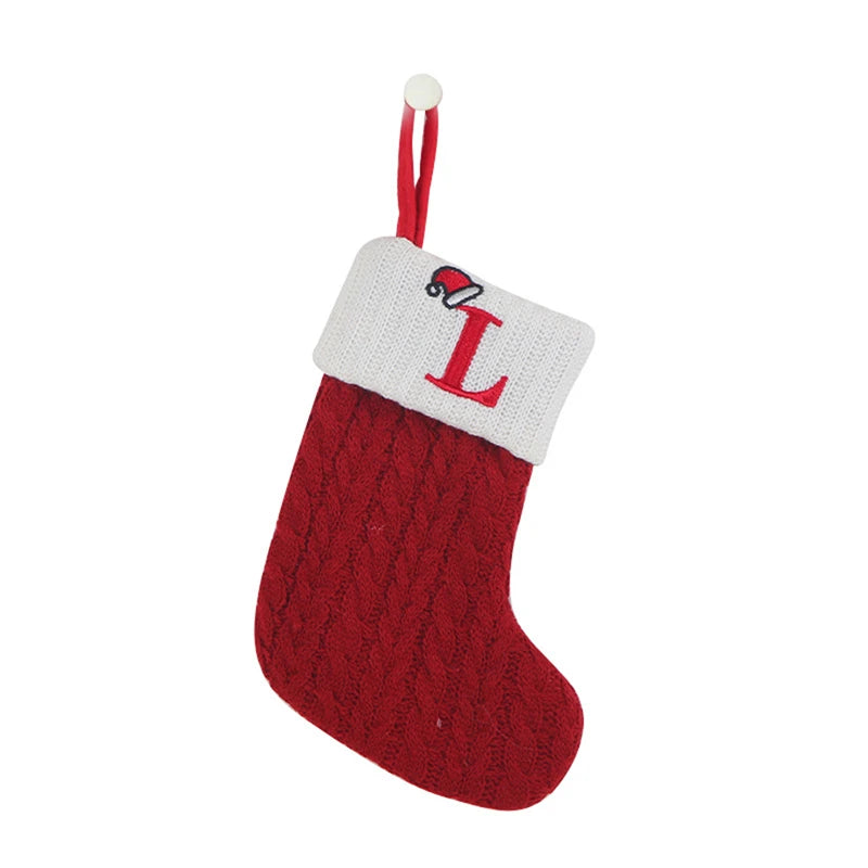 ✨ Personalized Christmas Alphabet Knitted Stockings