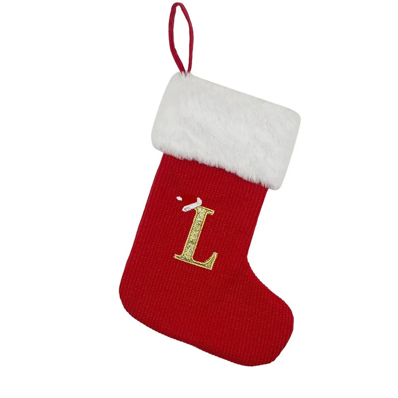 ✨ Personalized Christmas Alphabet Knitted Stockings
