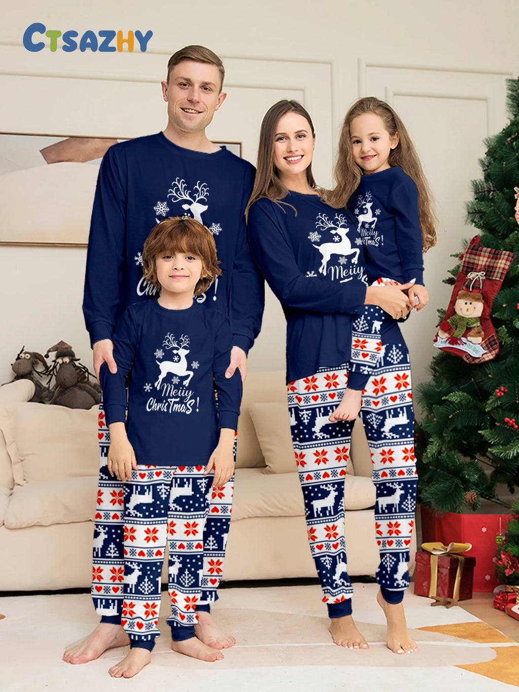 Christmas Parent - Child Pjs - Adorable Snowman, Santa & Plaid Patterns, Perfect for Family