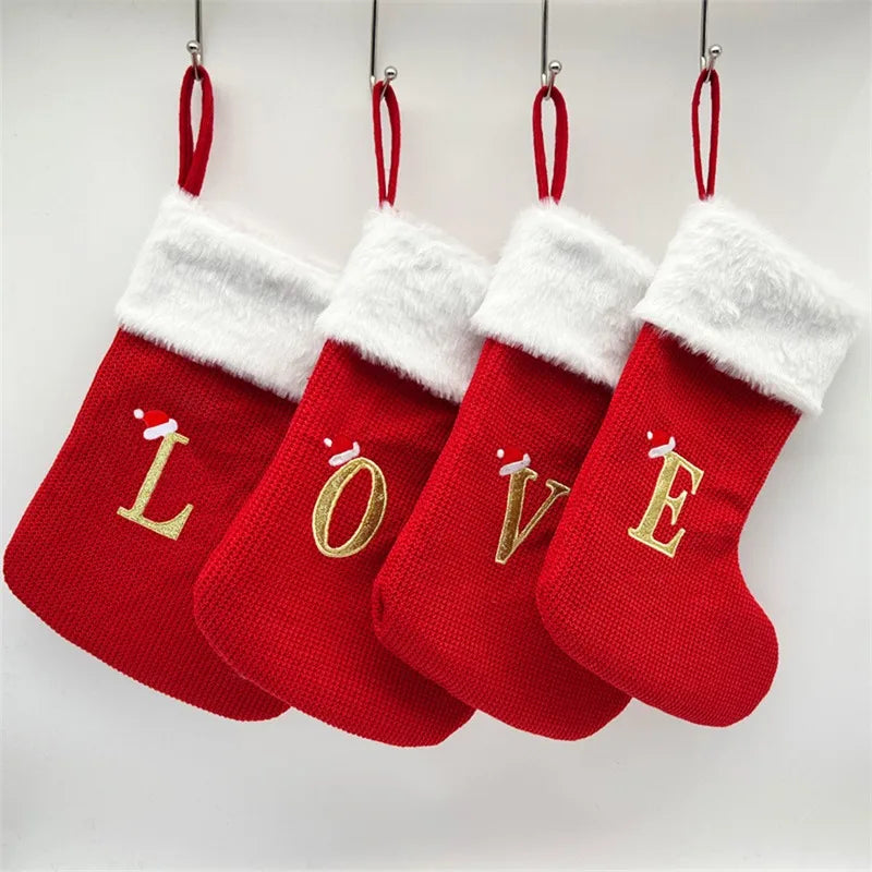 ✨ Personalized Christmas Alphabet Knitted Stockings