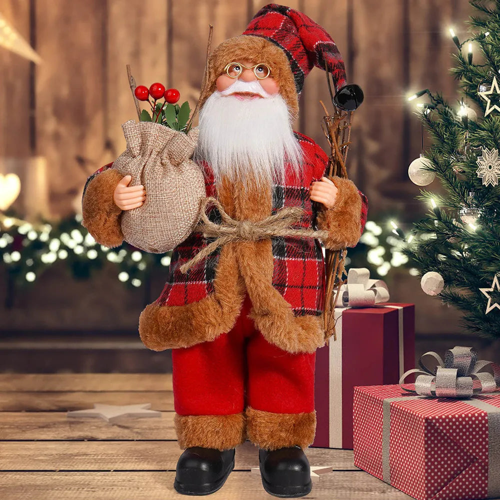 ✨ 12-Inch Standing Santa Claus Decoration — Christmas Home Ornament