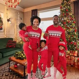 Cotton Mother Kids Family Matching Christmas Pajama Sets Letter Print Parent-child Brother Sister Look Sleepwear Couple Pyjamas