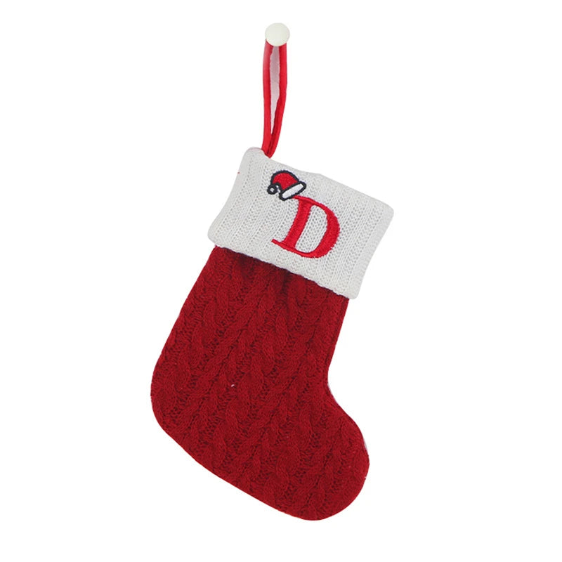 ✨ Personalized Christmas Alphabet Knitted Stockings