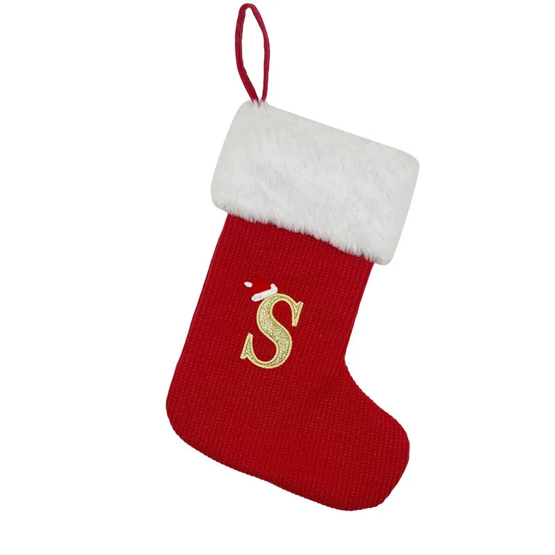 ✨ Personalized Christmas Alphabet Knitted Stockings