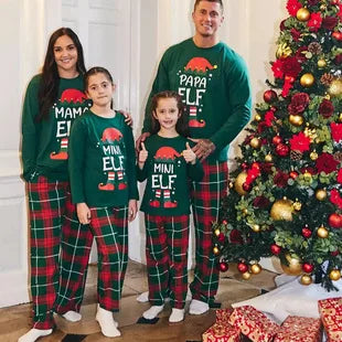 Cotton Mother Kids Family Matching Christmas Pajama Sets Letter Print Parent-child Brother Sister Look Sleepwear Couple Pyjamas