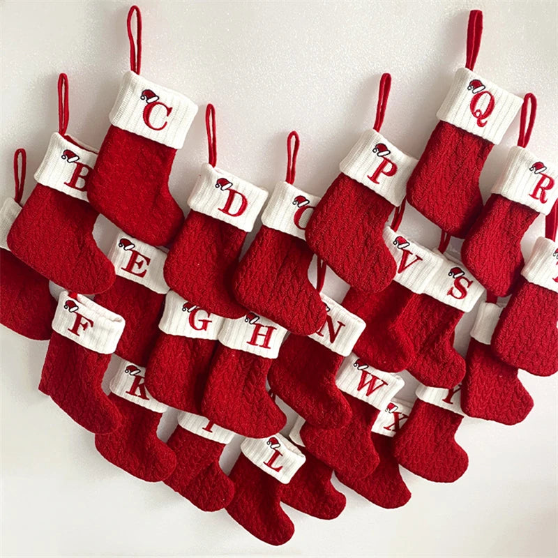✨ Personalized Christmas Alphabet Knitted Stockings