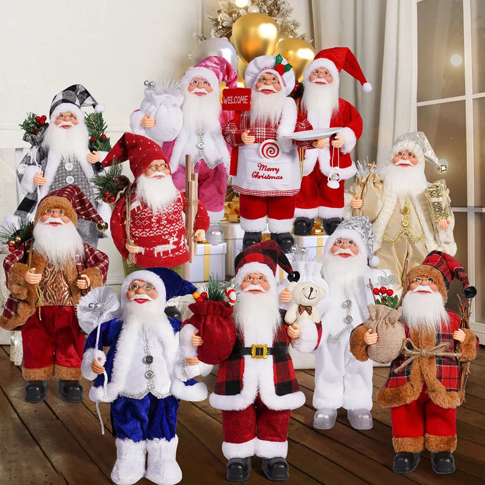 ✨ 12-Inch Standing Santa Claus Decoration — Christmas Home Ornament