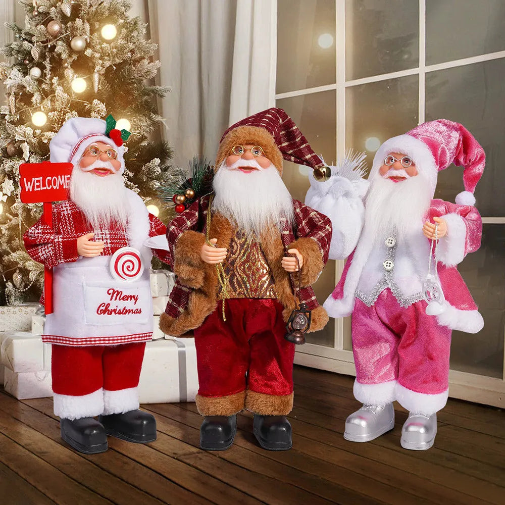 ✨ 12-Inch Standing Santa Claus Decoration — Christmas Home Ornament
