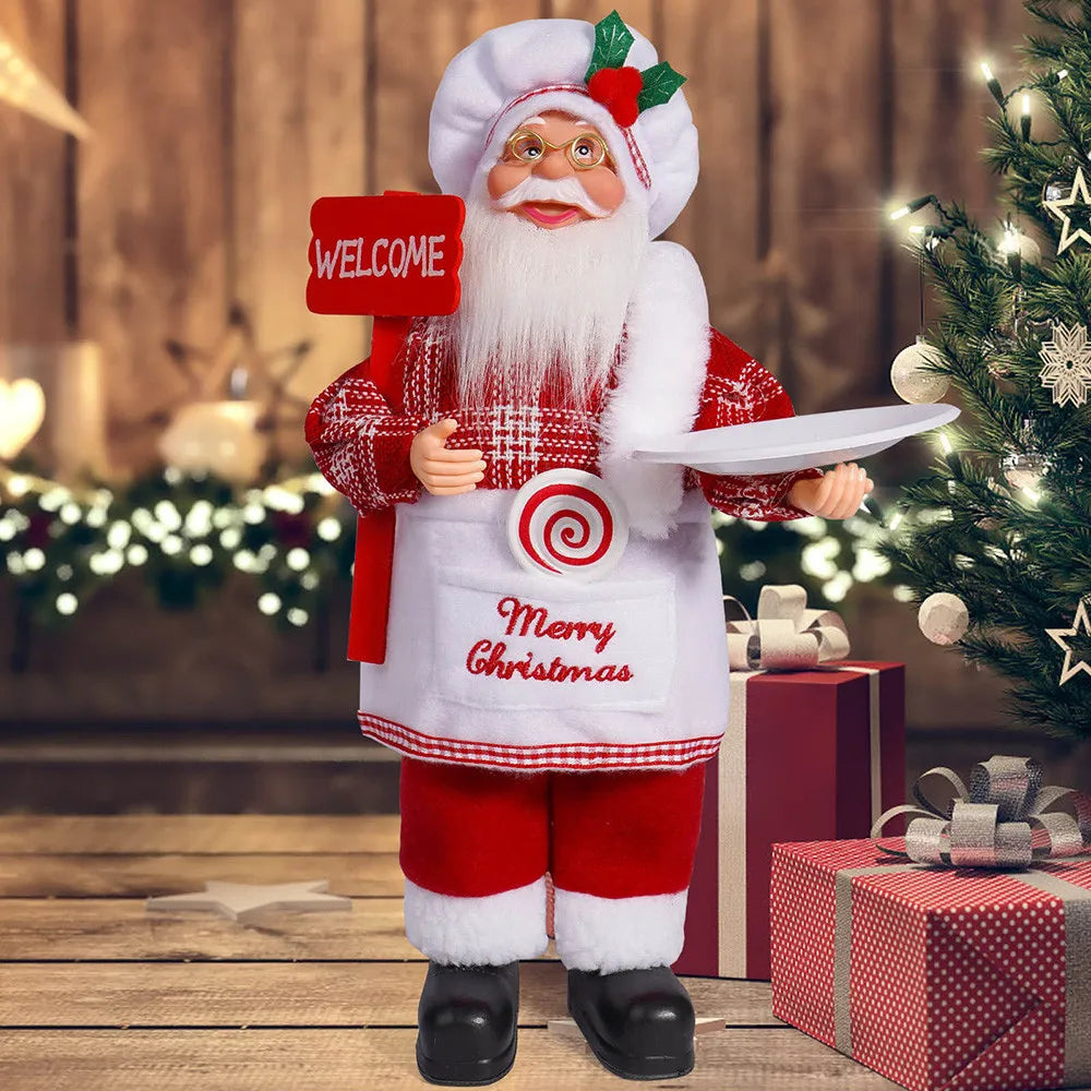 ✨ 12-Inch Standing Santa Claus Decoration — Christmas Home Ornament