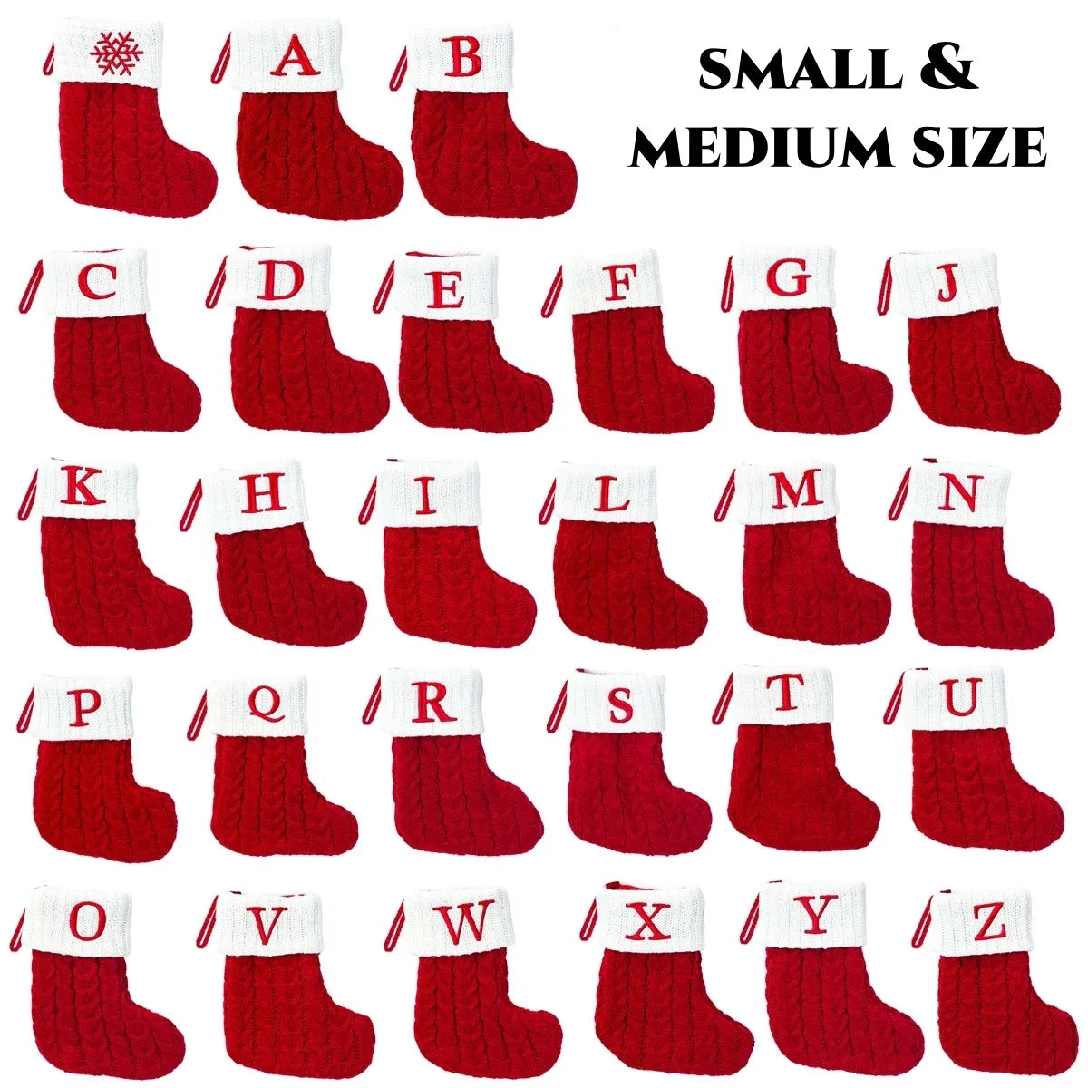 ✨ Personalized Christmas Alphabet Knitted Stockings