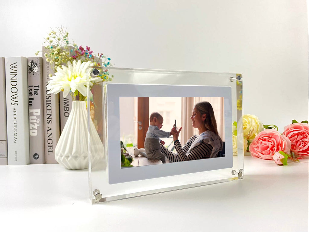 ✨ Transparent Acrylic Digital Photo Frame — Video & Slideshow Display