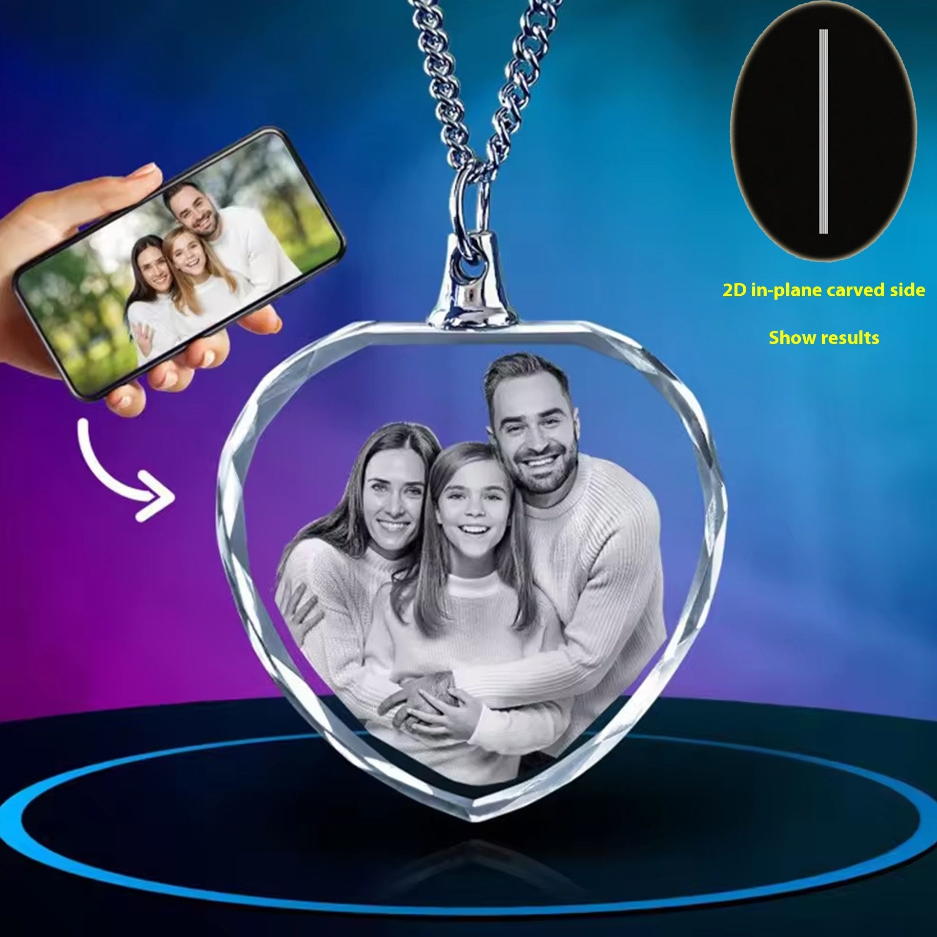 Eternal Bond™ – 3D Laser Engraved Pet Crystal Pendant