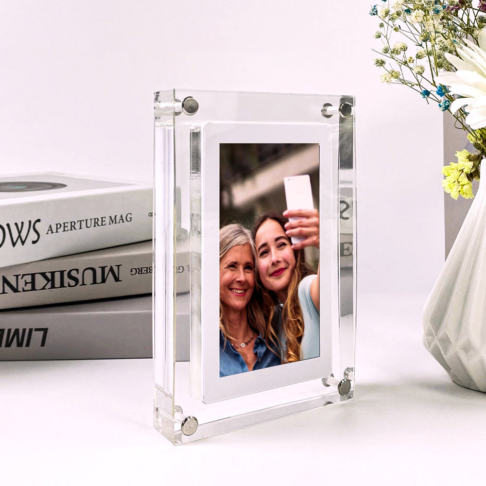 ✨ Transparent Acrylic Digital Photo Frame — Video & Slideshow Display