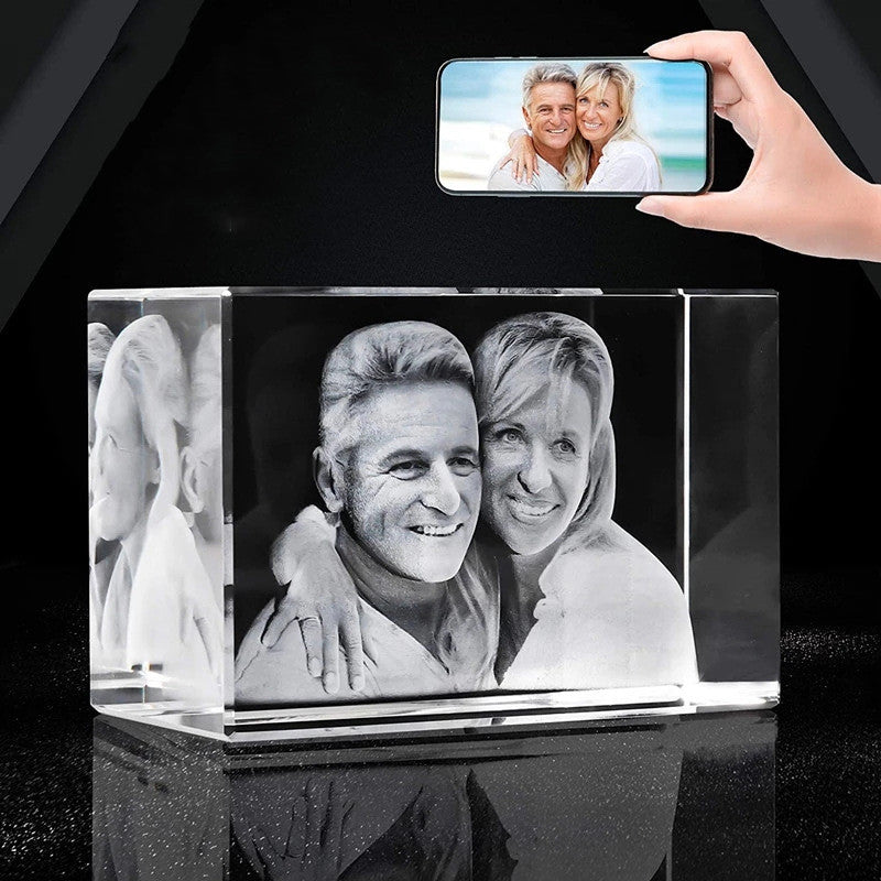 ✨ Personalized Airplane Crystal — Custom Laser-Engraved Photo Display