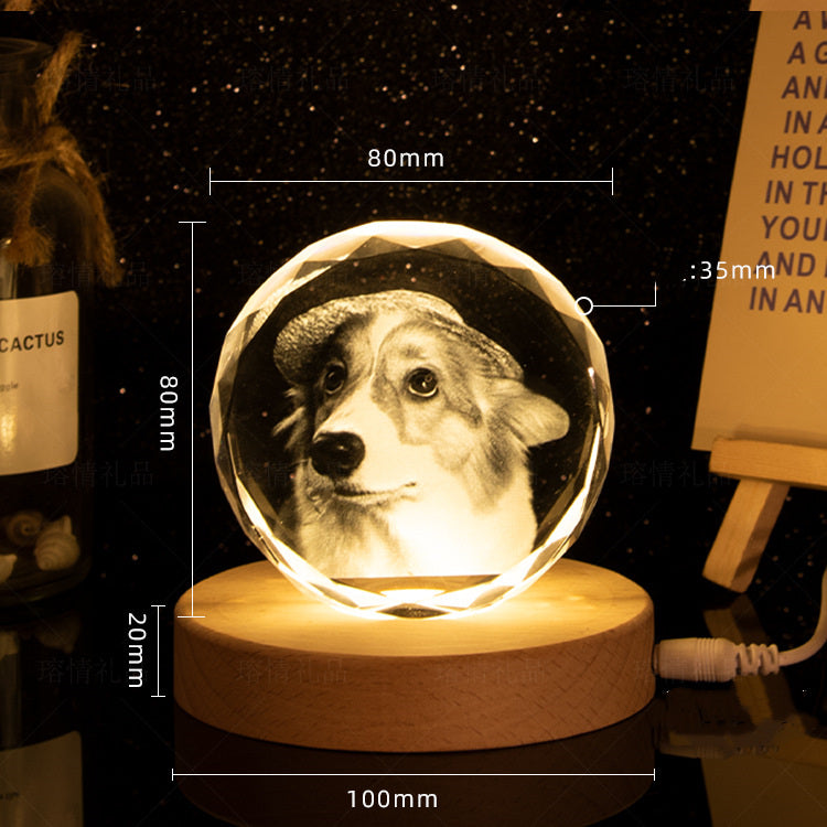 ✨ Personalized Crystal Photo Ornament — Custom Laser Engraved Desktop Display